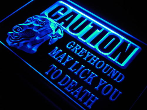Caution Greyhound Lick Dog Pet Neon Light Sign